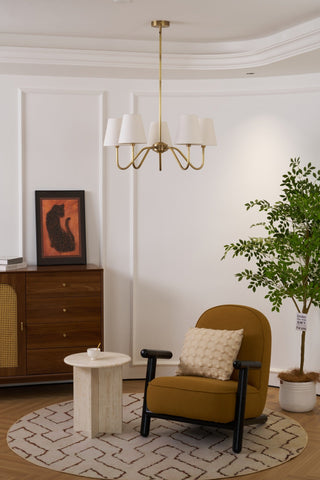 Viraean Lustre Industriel Vintage en Laiton et Tissu
