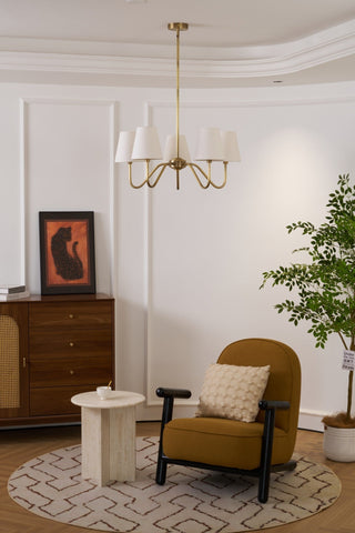Viraean Lustre Industriel Vintage en Laiton et Tissu