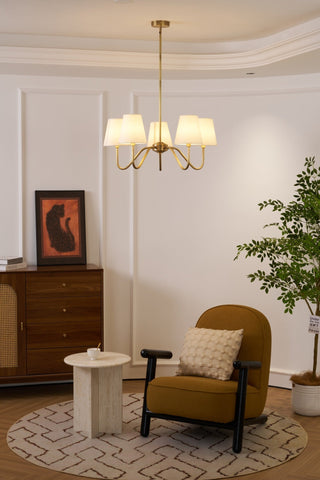 Viraean Lustre Industriel Vintage en Laiton et Tissu