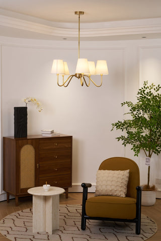 Viraean Lustre Industriel Vintage en Laiton et Tissu