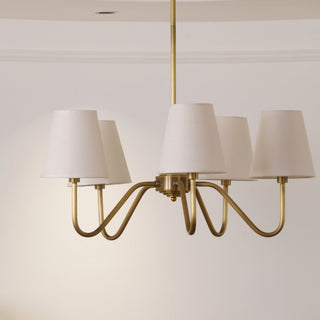 Viraean Lustre Industriel Vintage en Laiton et Tissu