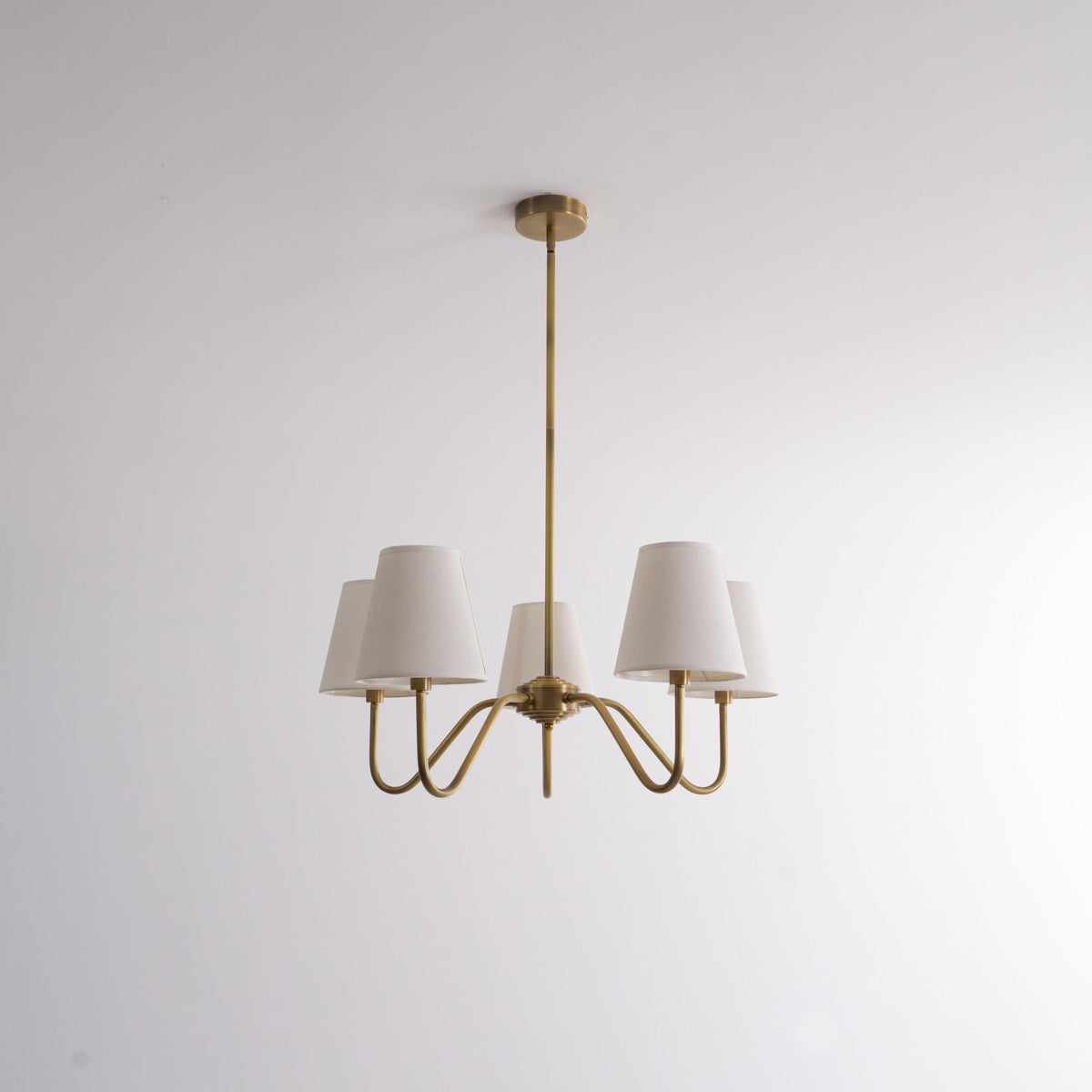 Sorina Lustre Industriel Vintage en Laiton et Tissu