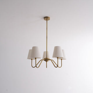 Viraean Lustre Industriel Vintage en Laiton et Tissu
