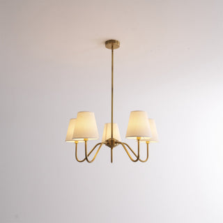 Viraean Lustre Industriel Vintage en Laiton et Tissu