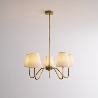 Viraean Lustre Industriel Vintage en Laiton et Tissu
