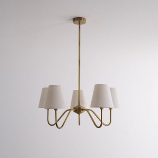 Viraean Lustre Industriel Vintage en Laiton et Tissu