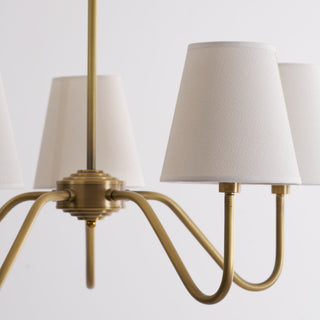 Viraean Lustre Industriel Vintage en Laiton et Tissu