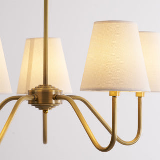 Viraean Lustre Industriel Vintage en Laiton et Tissu