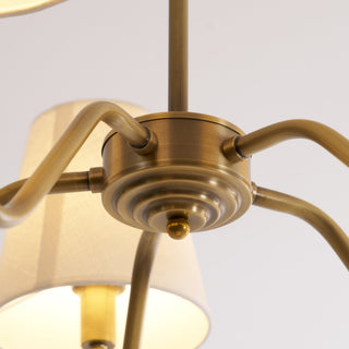 Viraean Lustre Industriel Vintage en Laiton et Tissu