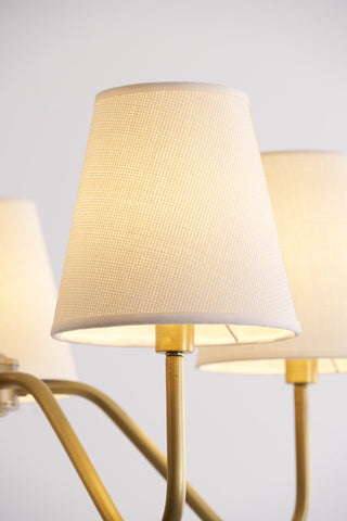 Viraean Lustre Industriel Vintage en Laiton et Tissu
