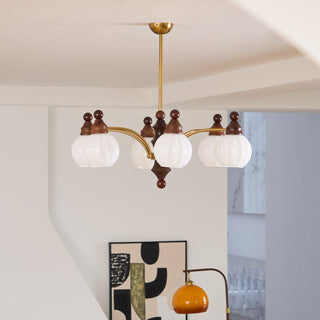 Lustra Lustre Blossom avec Abat-jours en Verre