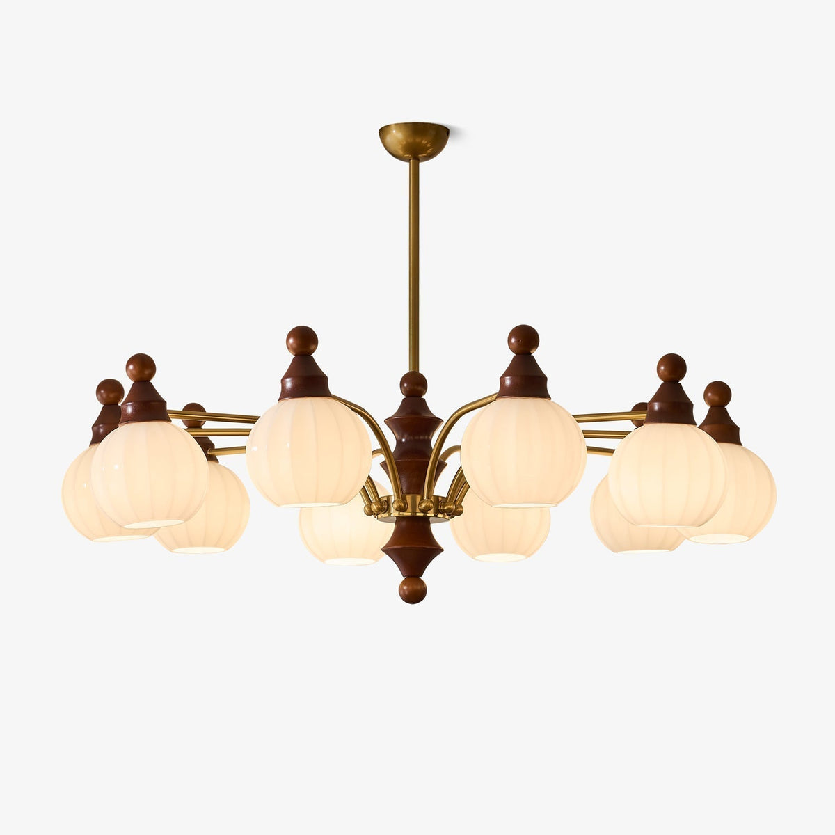 Sylvaine Lustre Blossom avec Abat-jours en Verre