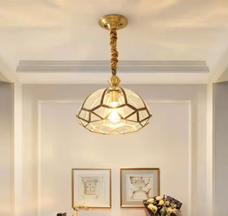 Ophaan Suspension Traditionnelle en Laiton et Verre Art