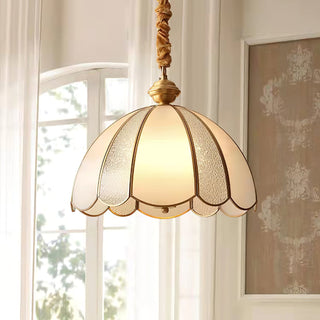 Ophaan Suspension Traditionnelle en Laiton et Verre Art
