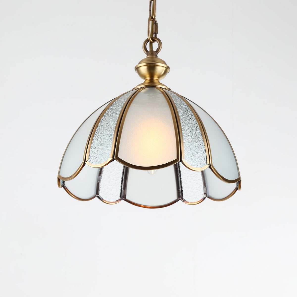 Ophaan Suspension Traditionnelle en Laiton et Verre Art