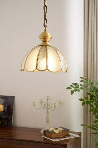Ophaan Suspension Traditionnelle en Laiton et Verre Art