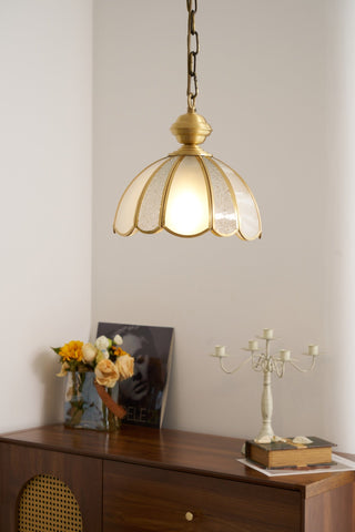 Ophaan Suspension Traditionnelle en Laiton et Verre Art