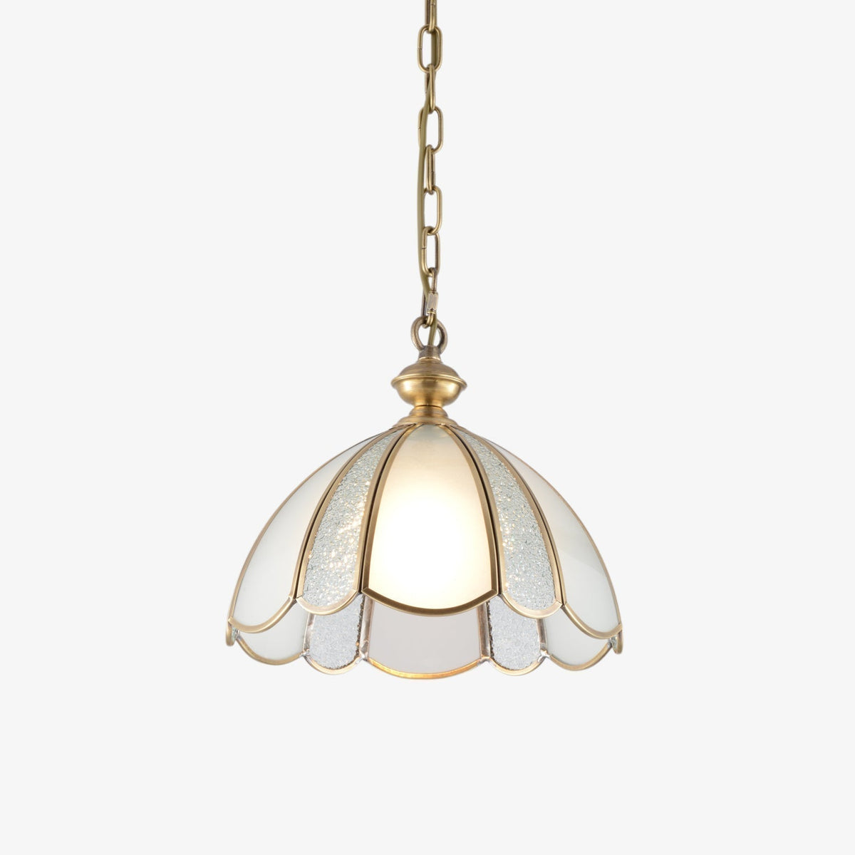 Ophaan Suspension Traditionnelle en Laiton et Verre Art