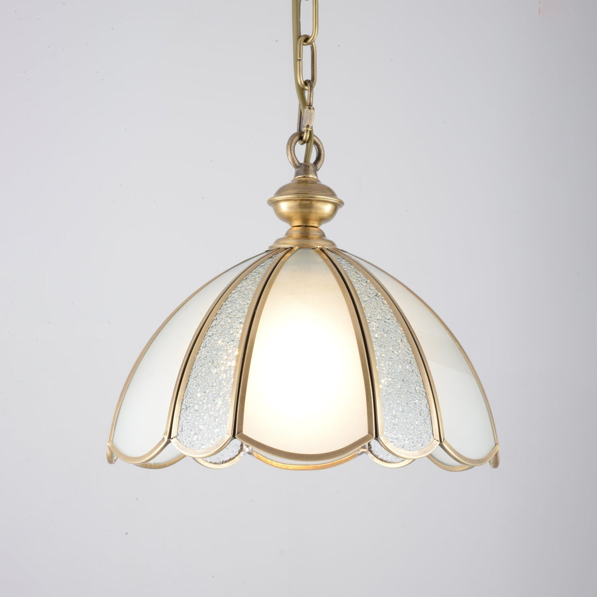 Ophaan Suspension Traditionnelle en Laiton et Verre Art