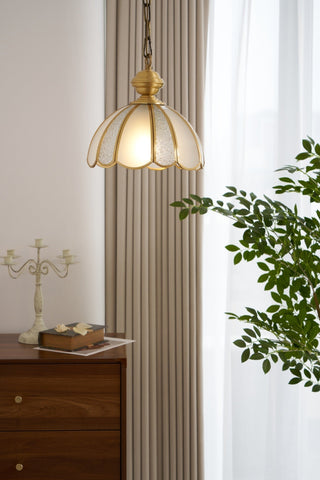 Ophaan Suspension Traditionnelle en Laiton et Verre Art