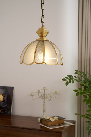 Ophaan Suspension Traditionnelle en Laiton et Verre Art