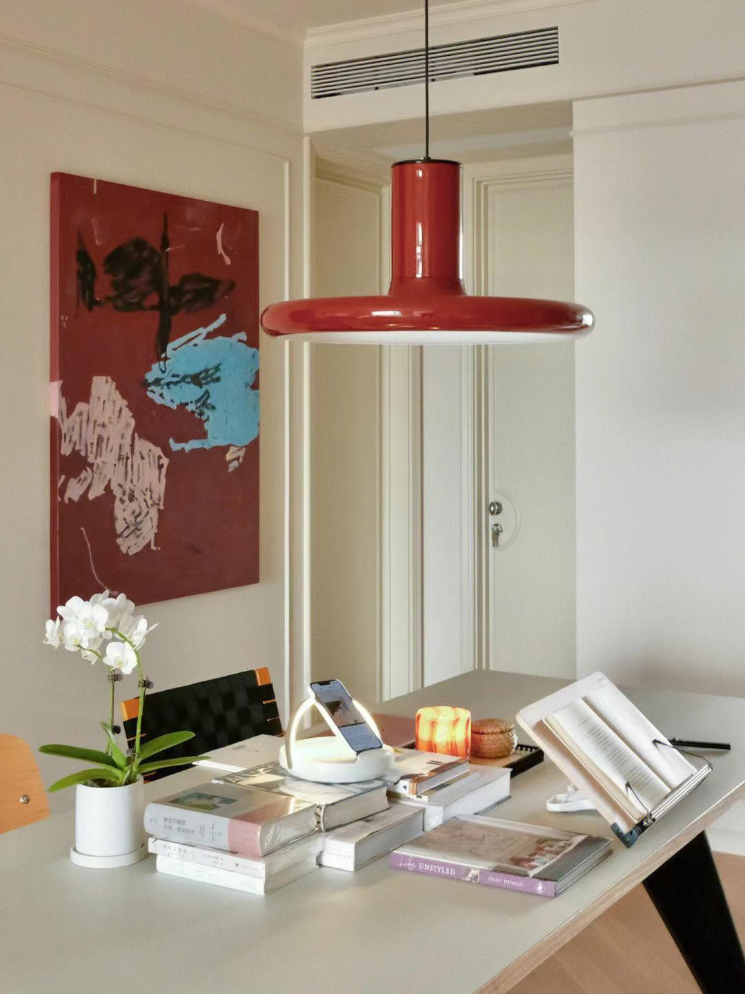Orlios Lampe suspendue cylindrique en aluminium à disque industriel