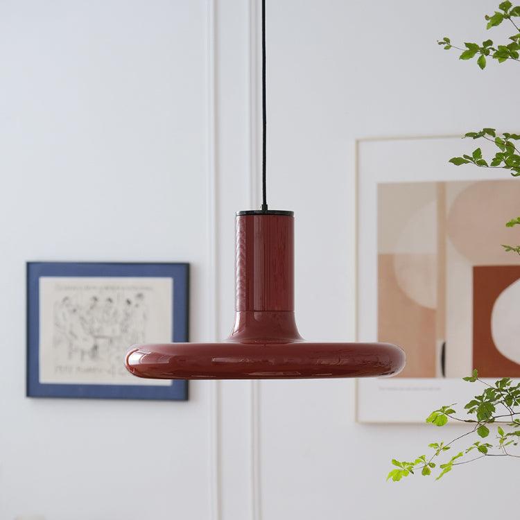 Orlios Lampe suspendue cylindrique en aluminium à disque industriel