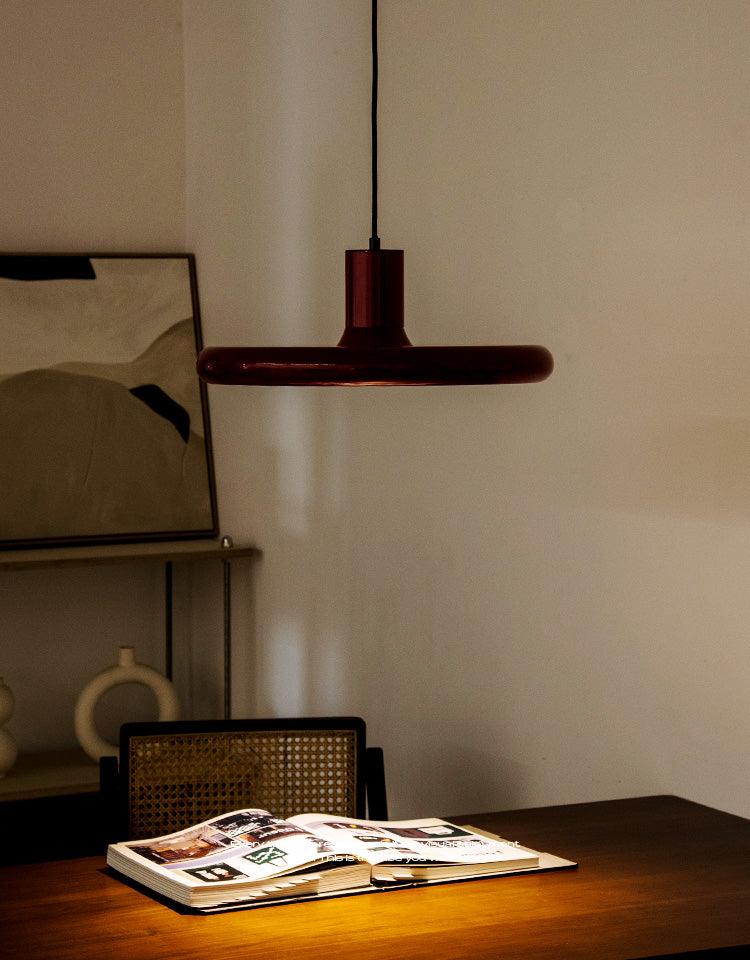 Orlios Lampe suspendue cylindrique en aluminium à disque industriel