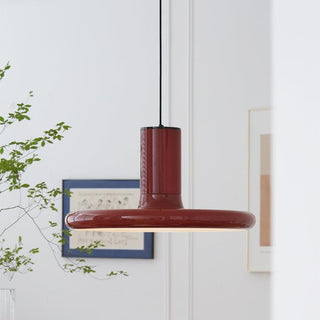Solara Lampe suspendue cylindrique en aluminium à disque industriel