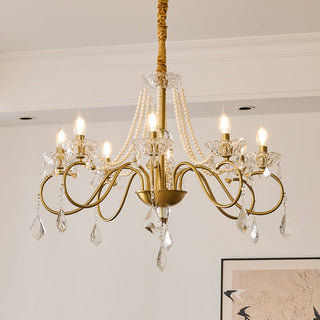 VelaeyraLustre Postmoderne de Luxe en Cristal et Perles