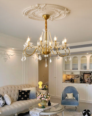 VelaeyraLustre Postmoderne de Luxe en Cristal et Perles