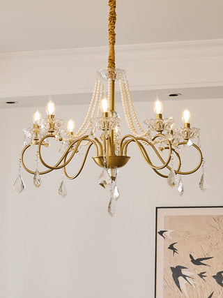 VelaeyraLustre Postmoderne de Luxe en Cristal et Perles
