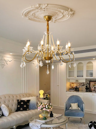 VelaeyraLustre Postmoderne de Luxe en Cristal et Perles