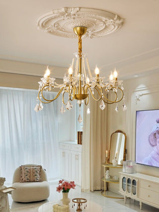VelaeyraLustre Postmoderne de Luxe en Cristal et Perles