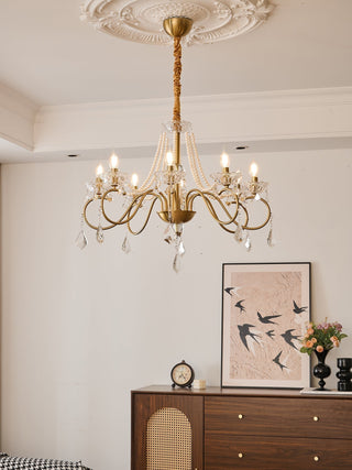 VelaeyraLustre Postmoderne de Luxe en Cristal et Perles