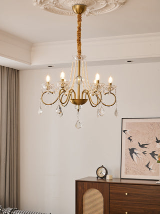 VelaeyraLustre Postmoderne de Luxe en Cristal et Perles
