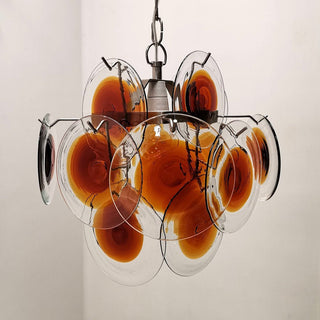 Aurora Lustre Verre Murano Disque Mi-Siècle