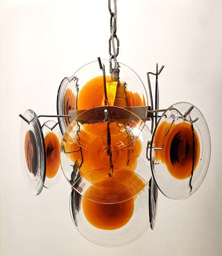 Aurora Lustre Verre Murano Disque Mi-Siècle