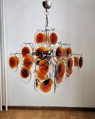 Aurora Lustre Verre Murano Disque Mi-Siècle