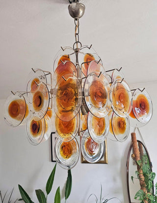Aurora Lustre Verre Murano Disque Mi-Siècle