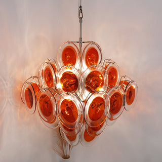 Aurora Lustre en Verre de Murano Orange Disque Superposé