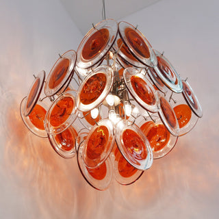 Aurora Lustre en Verre de Murano Orange Disque Superposé
