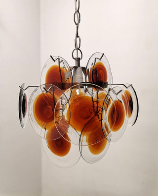 Aurora Lustre Verre Murano Disque Mi-Siècle