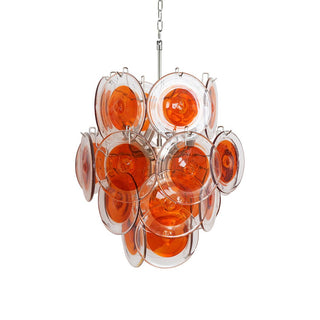 Aurora Lustre en Verre de Murano Orange Disque Superposé