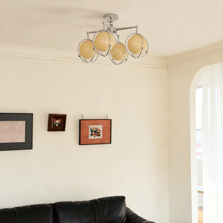 Orb Cage Semi Ceiling Lamp-Neutral Decor