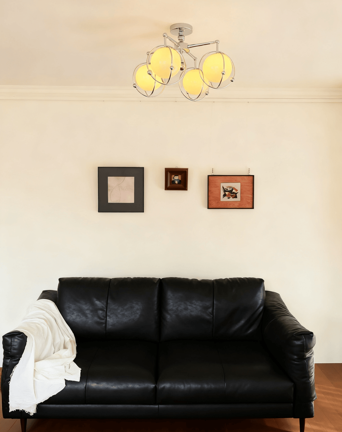 Orb Cage Semi Ceiling Lamp-Neutral Decor