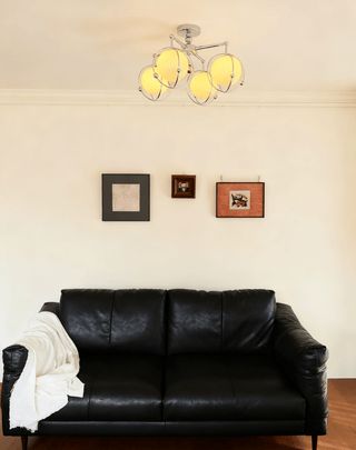 Orb Cage Semi Ceiling Lamp-Neutral Decor