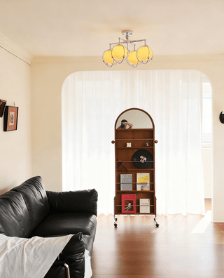 Orb Cage Semi Ceiling Lamp-Neutral Decor