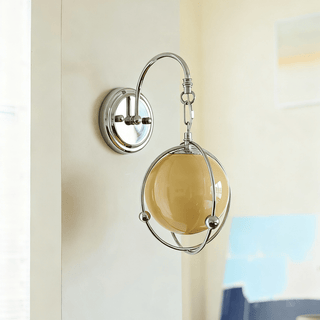 Orb Cage Semi Wall Lamp-Neutral Decor