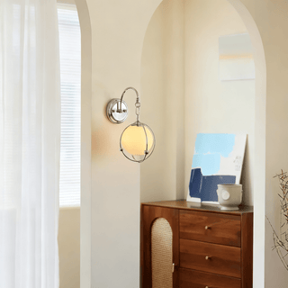 Orb Cage Semi Wall Lamp-Neutral Decor